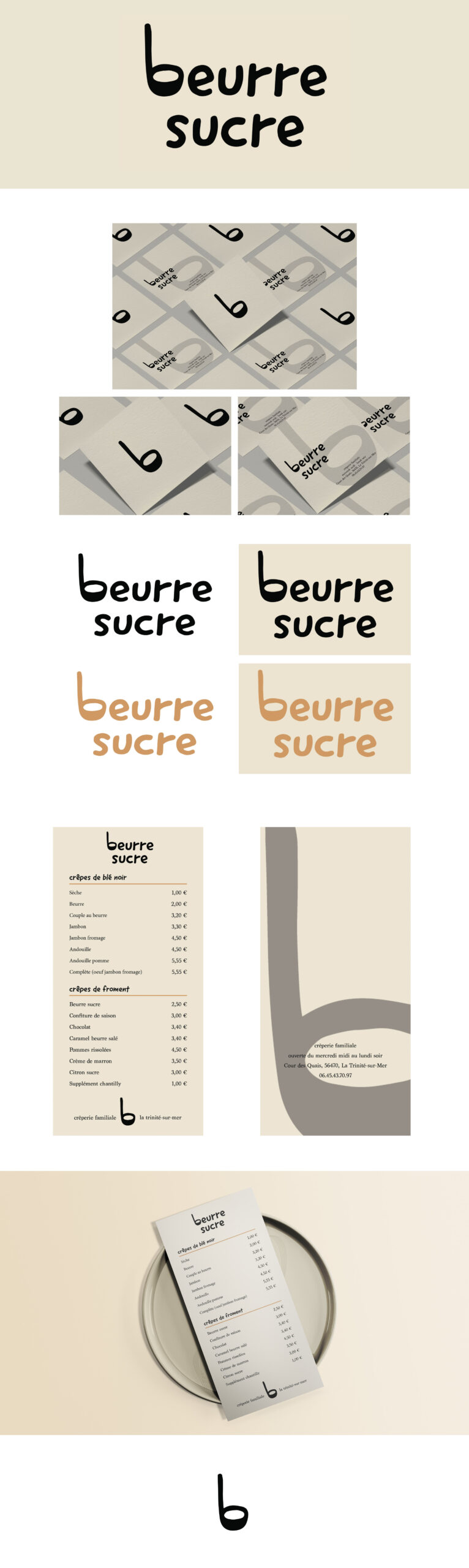 beurre sucre identité visuelle crêperie logo